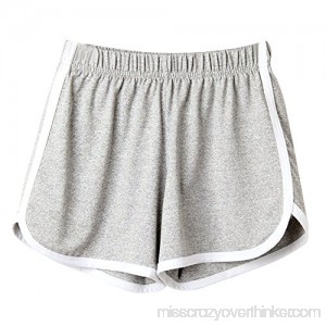 HHei K Womens Girls Sexy Solid Elastic Waistline Sport Shorts Beach Hot Pants Short Pants Gray B07F91WVB9